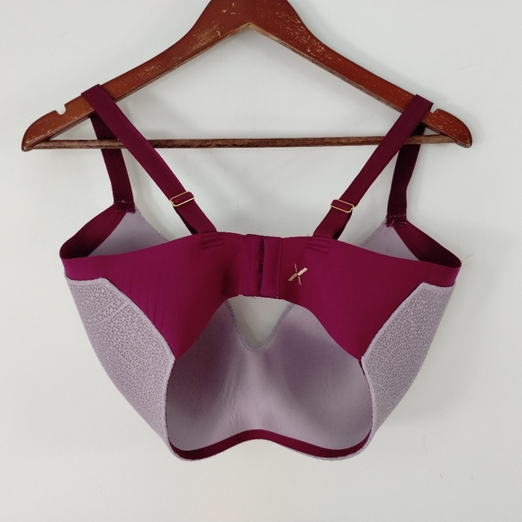 Knix Wing Woman Lace Bra Size 7++ 36G Wireless Back Smoothing Pink Purple - Picture 5 of 9